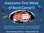 Band Camp – Week one – Thanks